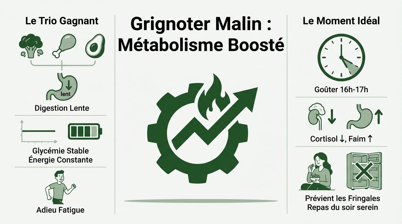 Sélection de collations saines avec des noix et des fruits frais pour le métabolisme