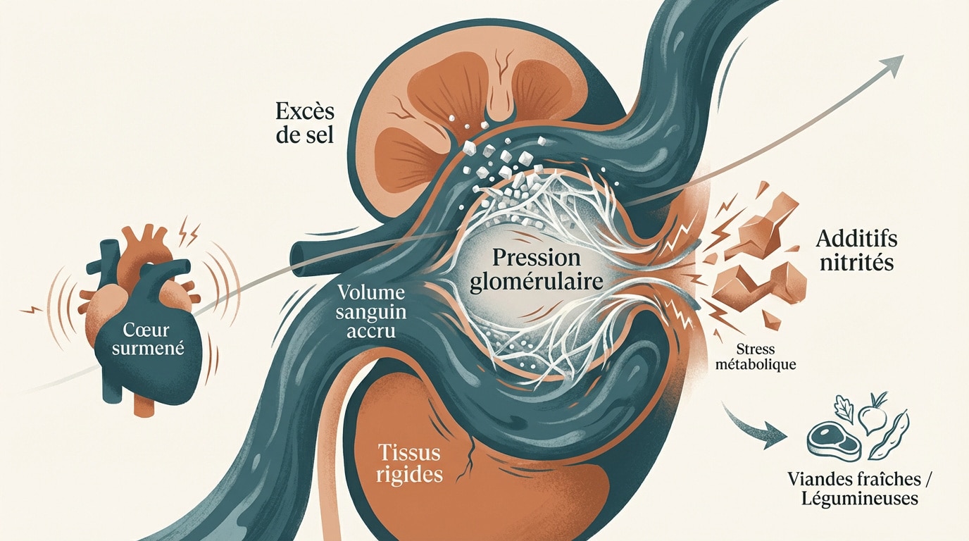 Impact du sodium et des additifs sur la filtration rénale